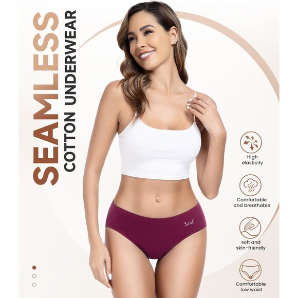 Women's Cotton Hi-Cut Underwear Pack Soft Breathable Stretch Regular Plus - Picture 2 of 6